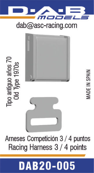Arnés de competición 3/4 puntos años 70