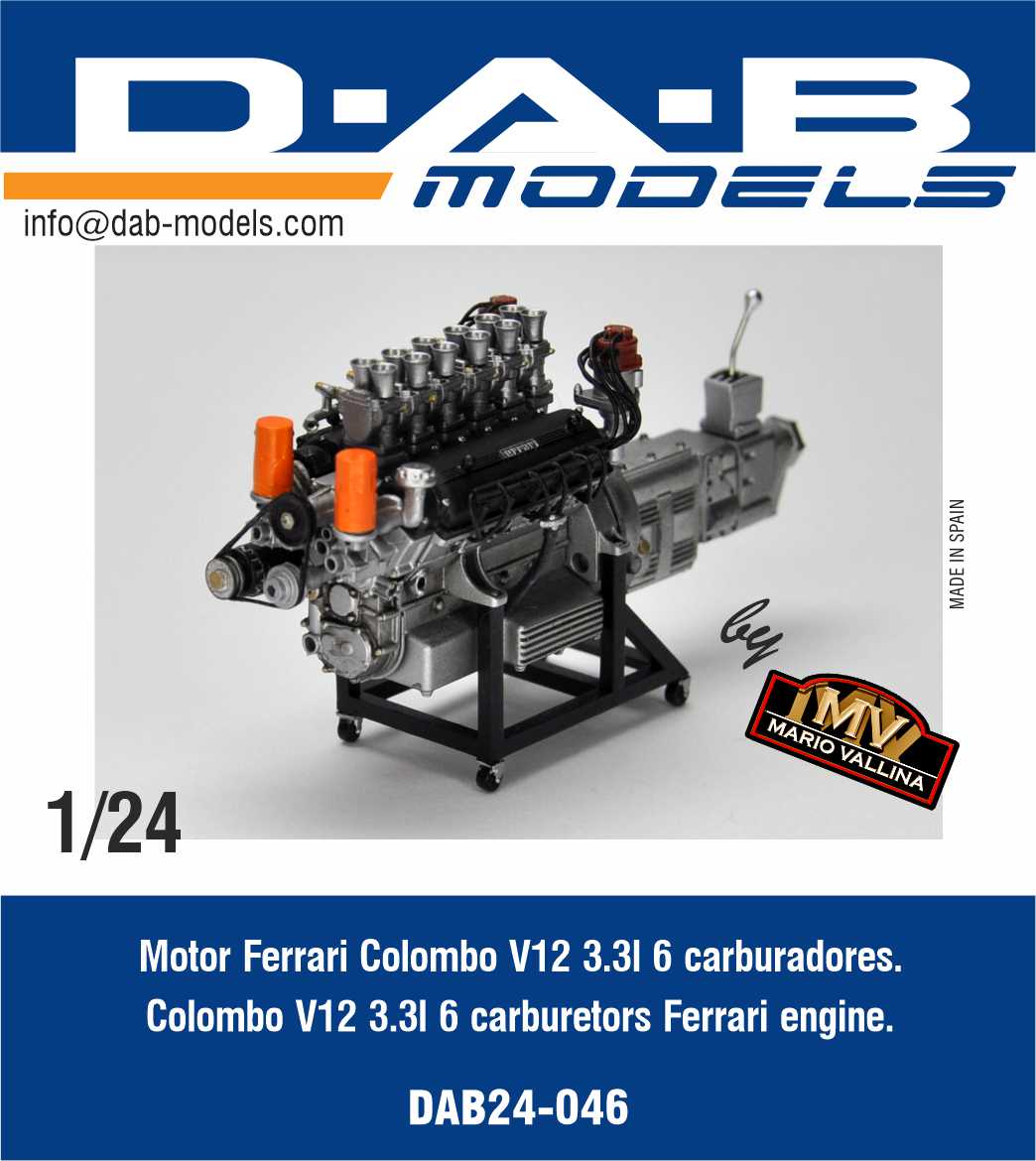 Motor Ferrari Colombo V12 3.3l 6 carburadores.